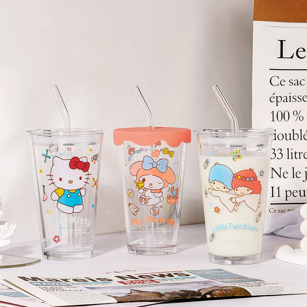 Sanrio Glass Straw Cup