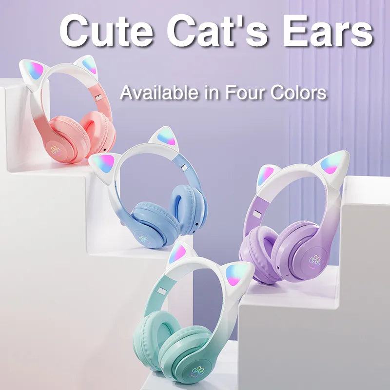 Cat Ears Gaming Headset with LED Lights