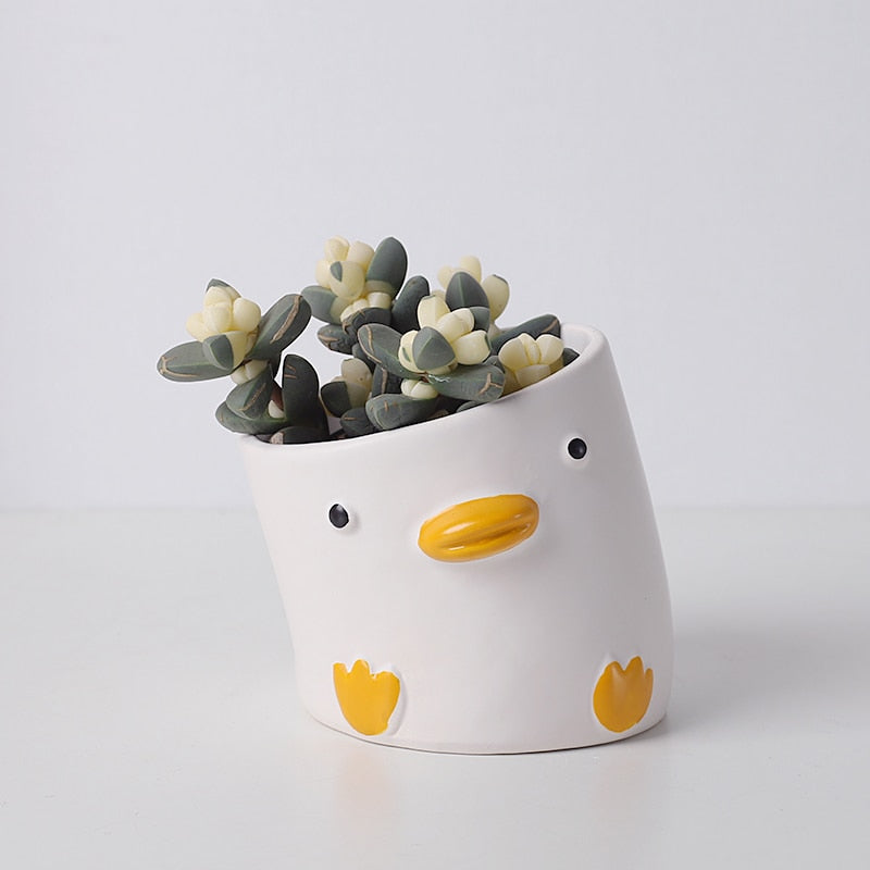 Crooked Duck and Pig Planters