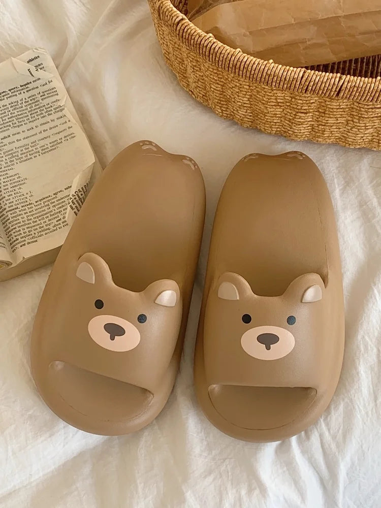 Kawaii Soft Thick platform Cute Bear Slippers