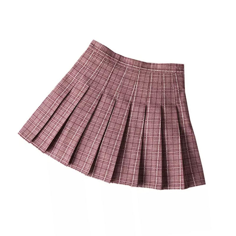 Pink Pleated Mini Skirts