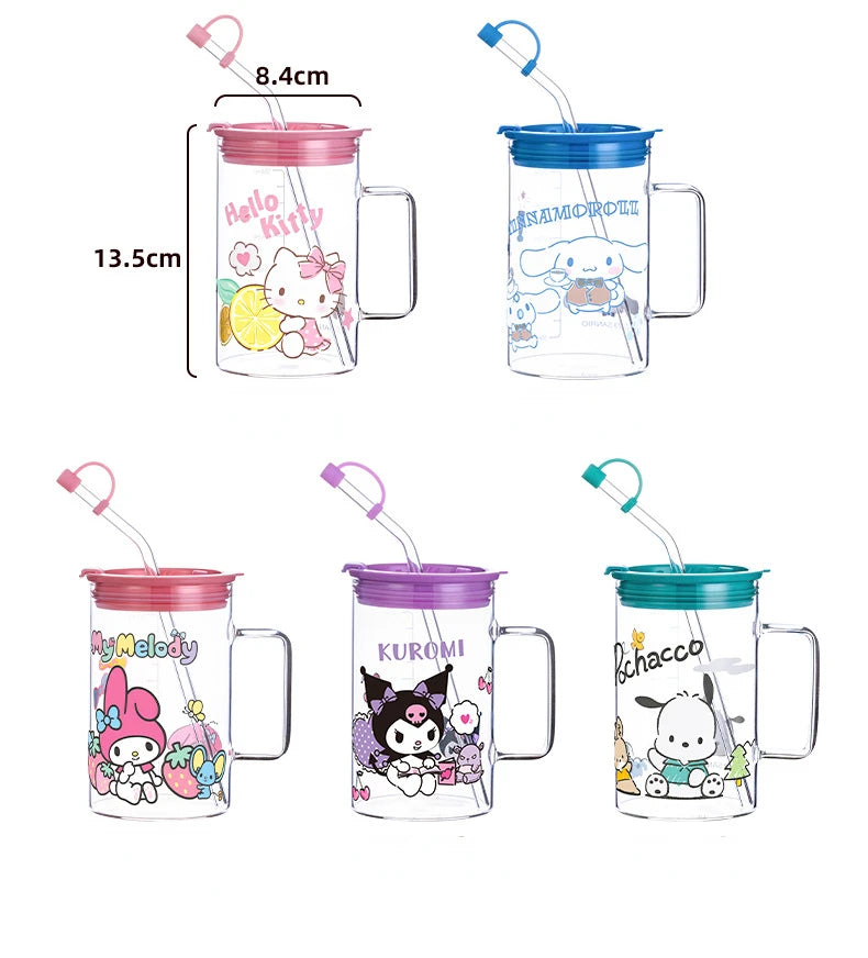 Sanrio Straw Glass Cup