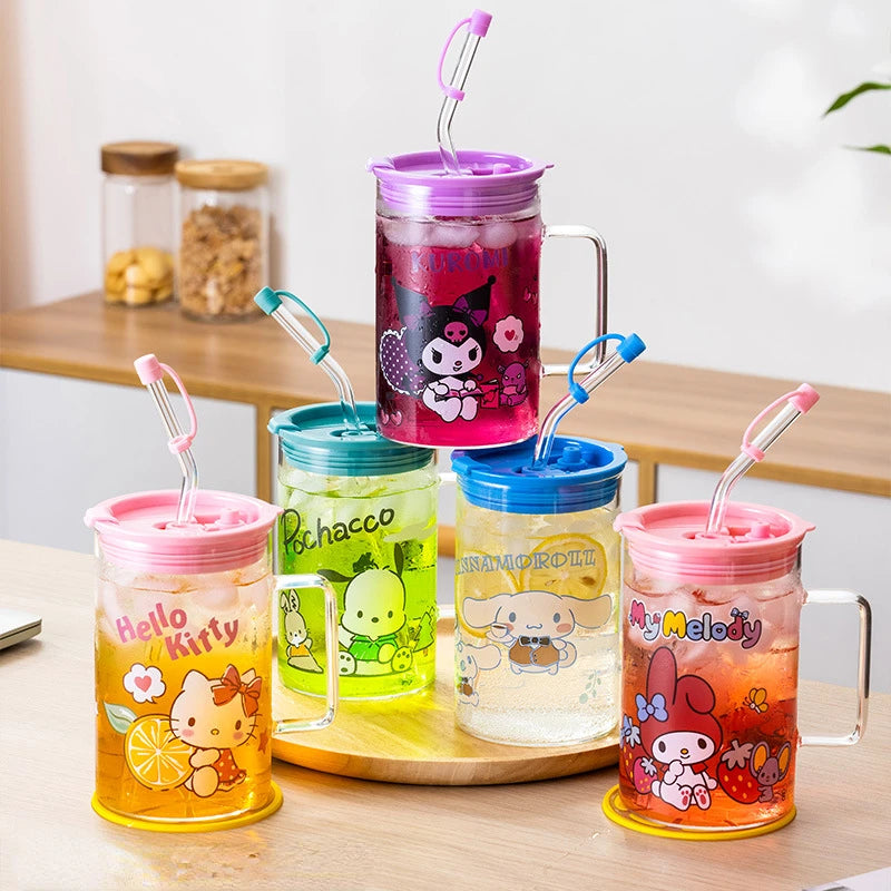 Sanrio Straw Glass Cup