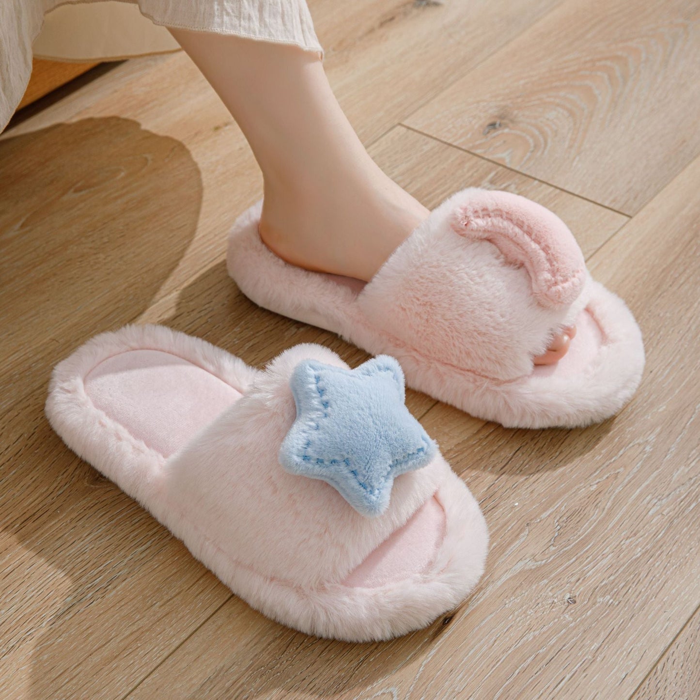 Moon & Star Cotton Slippers