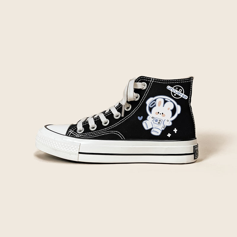 Space Bunny Canvas High Tops