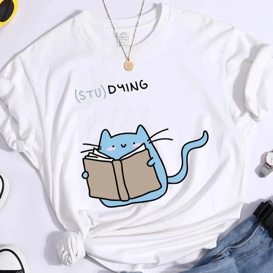 (STU)DYING Cat Graphic T-Shirt