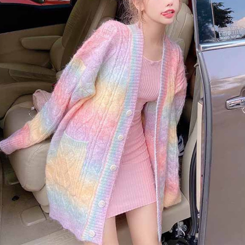 Rainbow Knit Cardigan