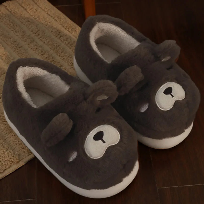 Fuzzy Teddy Bear Slippers