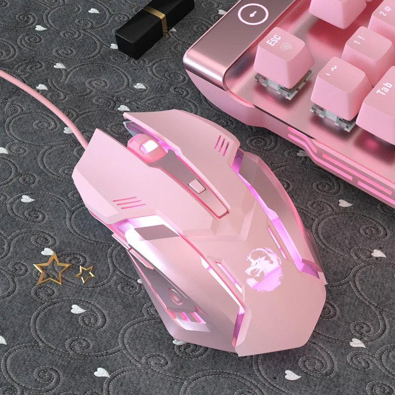 Pink Gaming LED Mouse