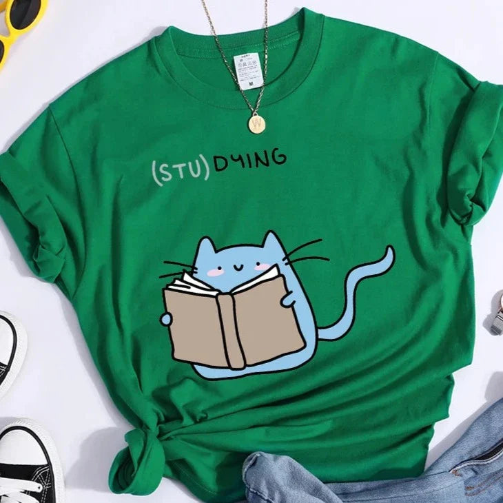 (STU)DYING Cat Graphic T-Shirt