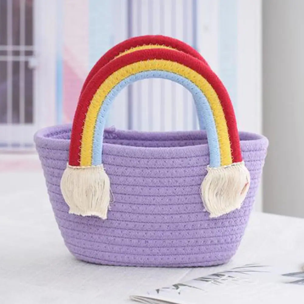 Rainbow Handle Tote Handbag