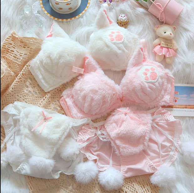 Cat Paw Plush Underwear Set