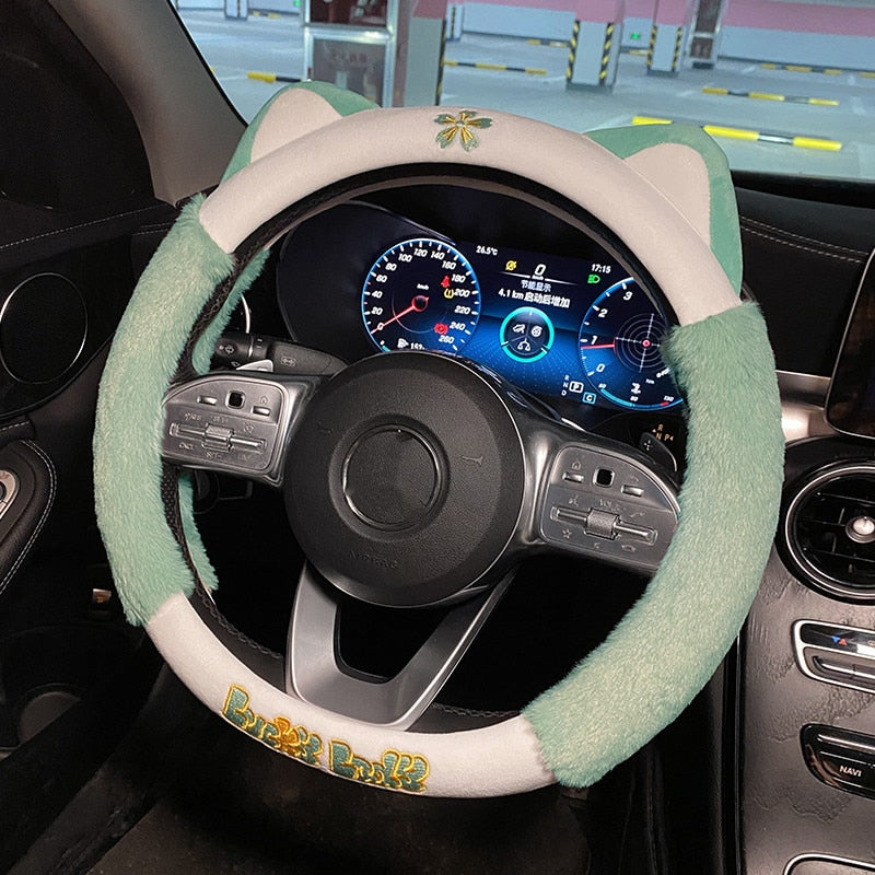 Plush Cat Steering Wheel Cover