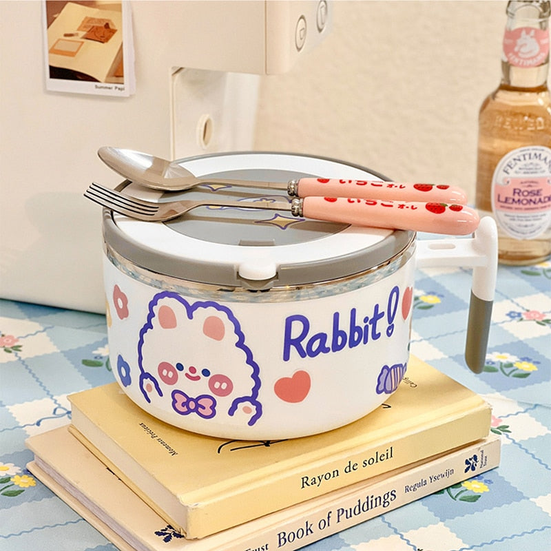 Bunny Ramen Bowl With Lid