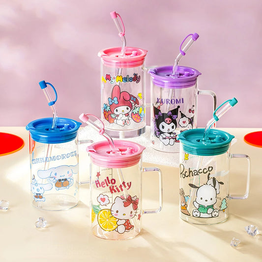 Sanrio Straw Glass Cup