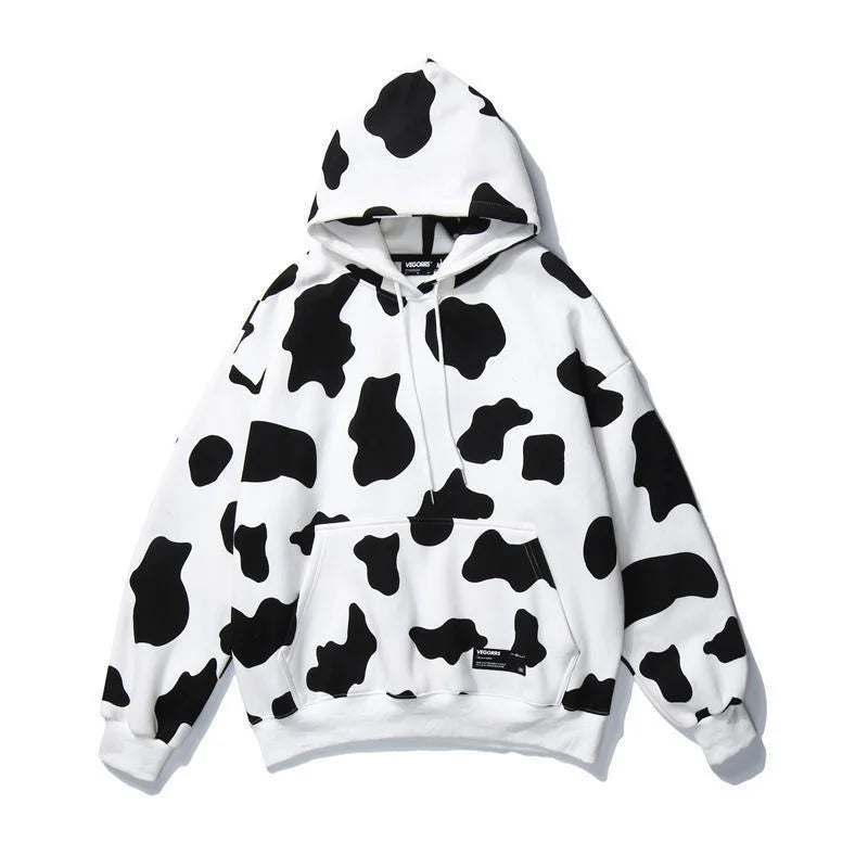 Cow Pattern Print Hoodie