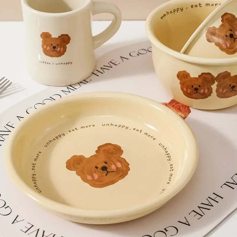 Korean Cartoon Bear Ceramic Tableware