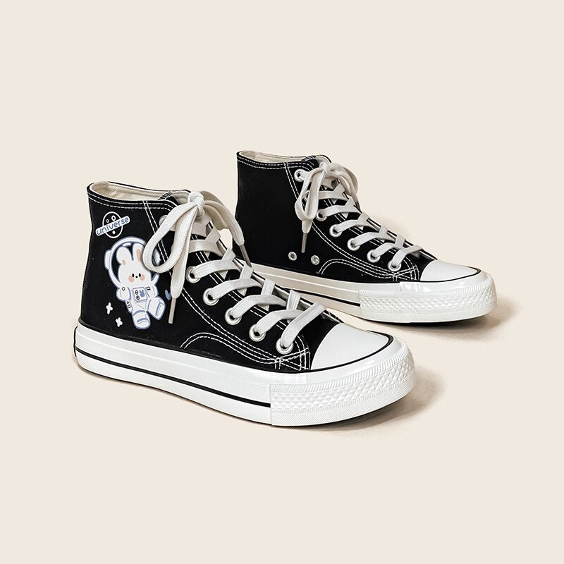 Space Bunny Canvas High Tops