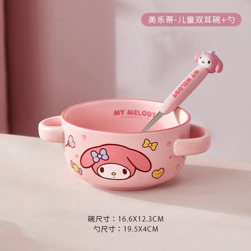 Kawaii Sanrio Ceramics Bowl with Spoon