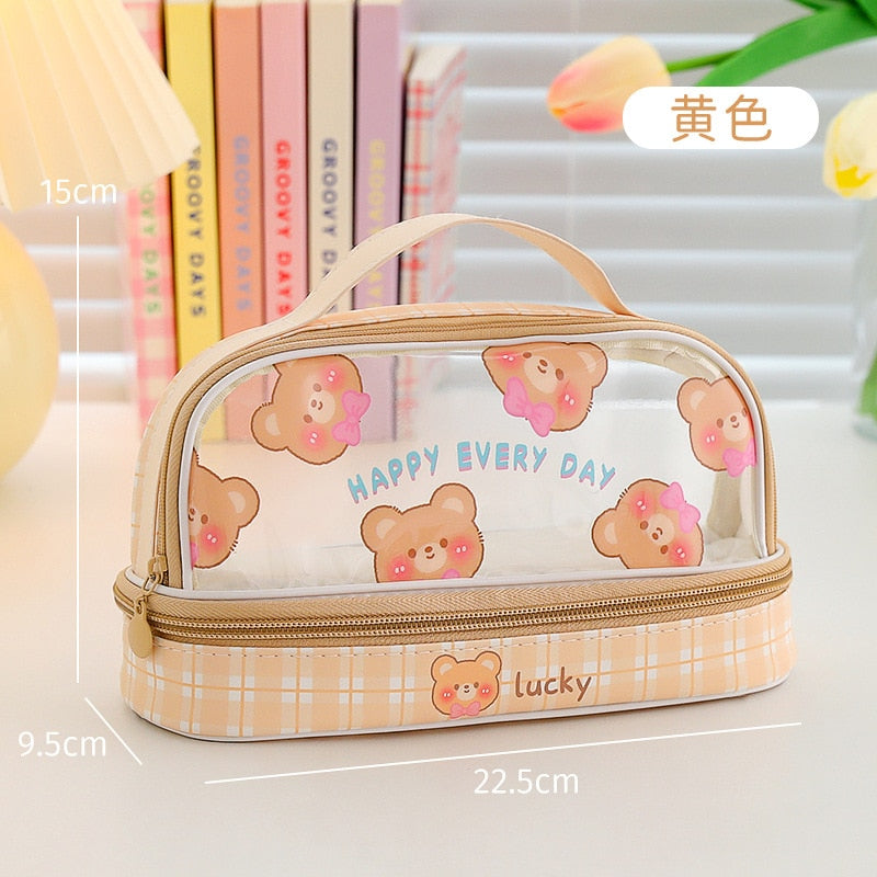 Cute Animals Transparent Pencil Case