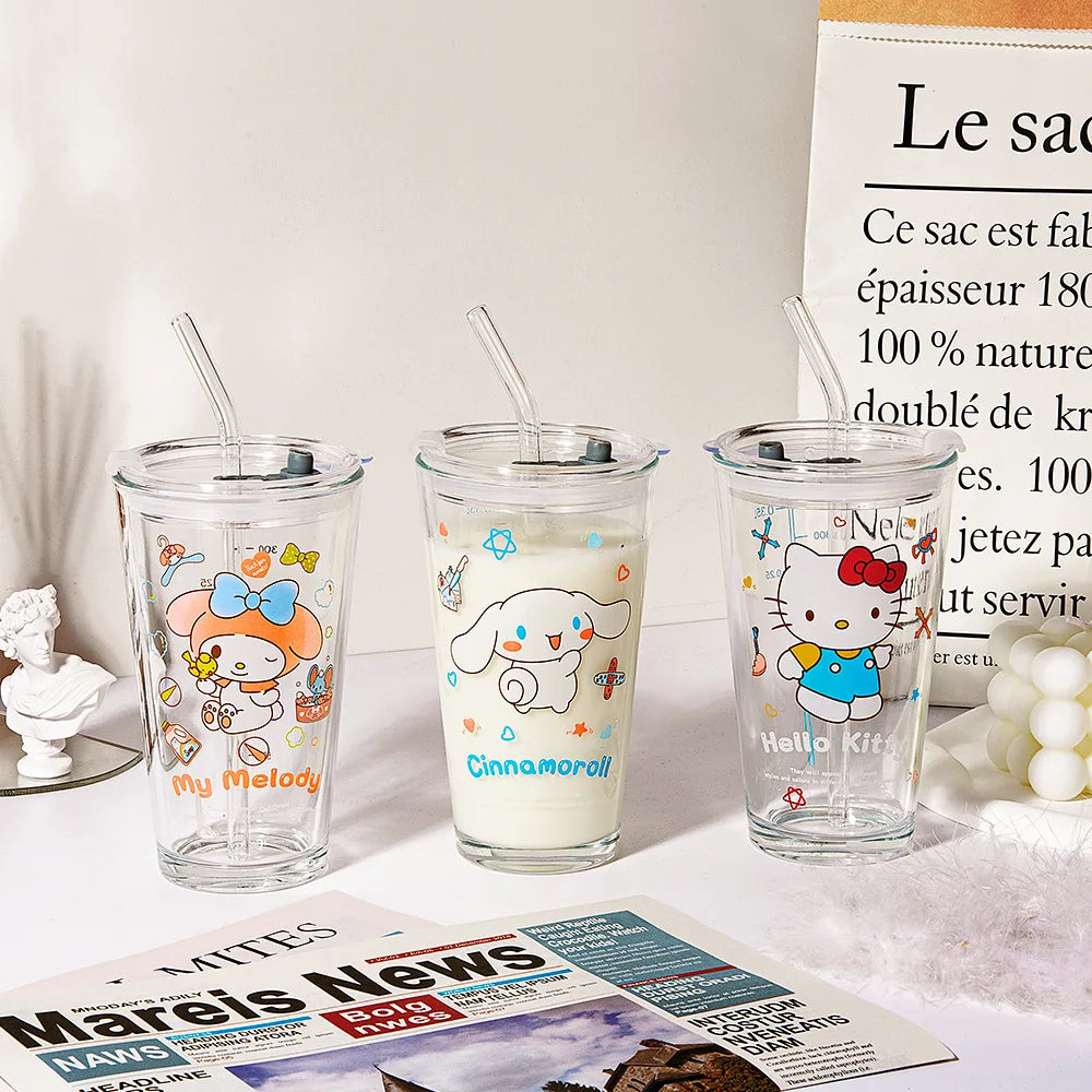 Sanrio Glass Straw Cup