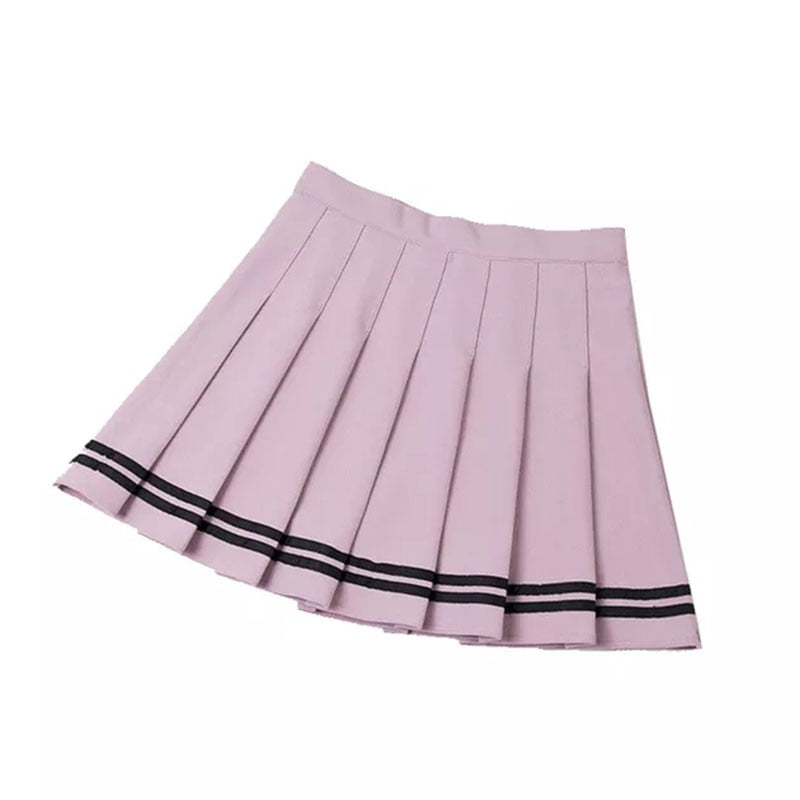 Pink Pleated Mini Skirts