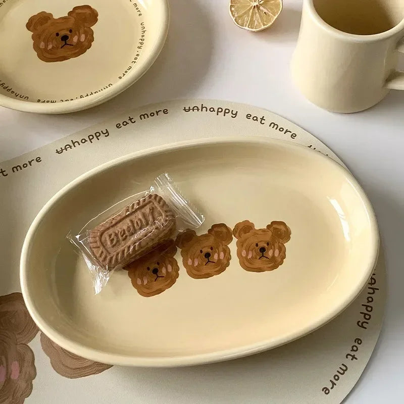 Korean Cartoon Bear Ceramic Tableware