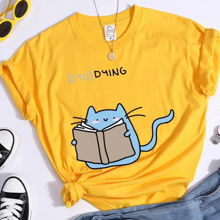 (STU)DYING Cat Graphic T-Shirt