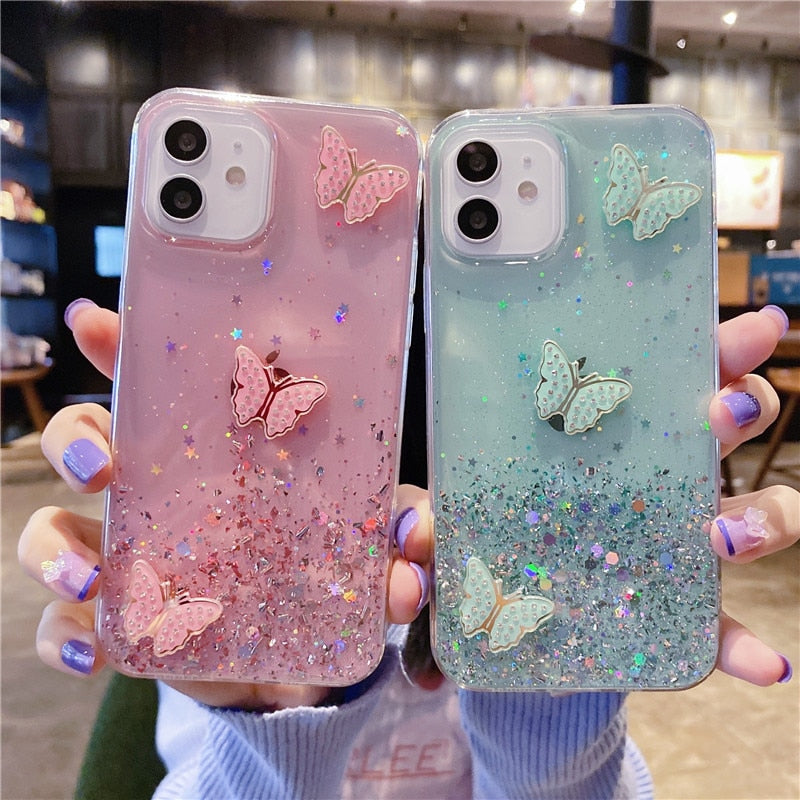 Glitter Butterfly iPhone Case