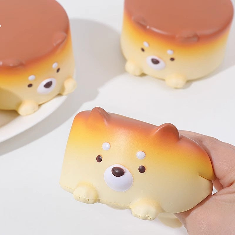 Cheesecake Puppy Squish Toy