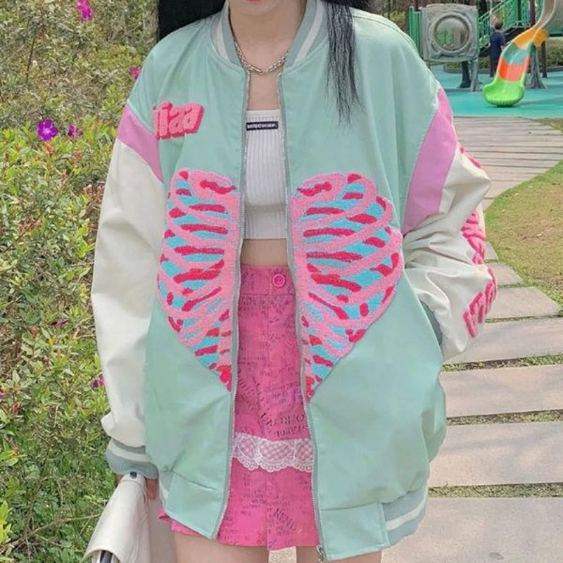 Pastel Skeleton Heart Jacket