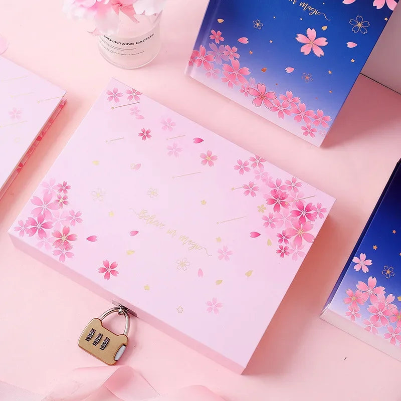 Cherry Blossom Lock Box Diary