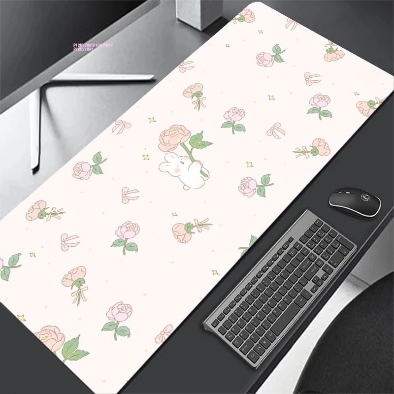 Flower Bunny Desk Pad