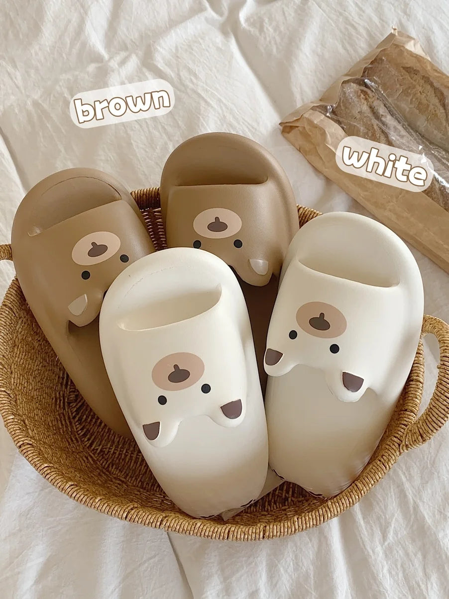 Kawaii Soft Thick platform Cute Bear Slippers