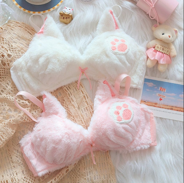 Cat Paw Plush Underwear Set