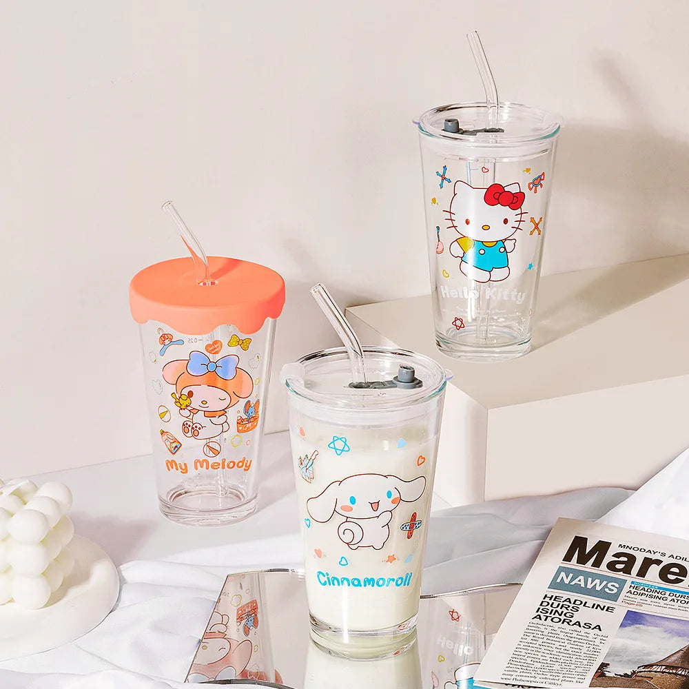 Sanrio Glass Straw Cup