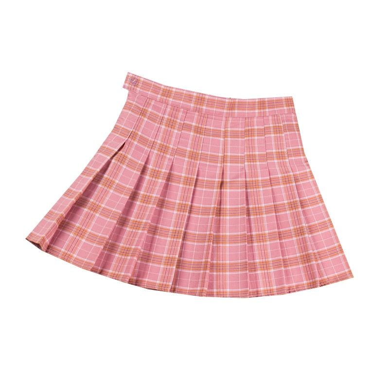 Pink Pleated Mini Skirts