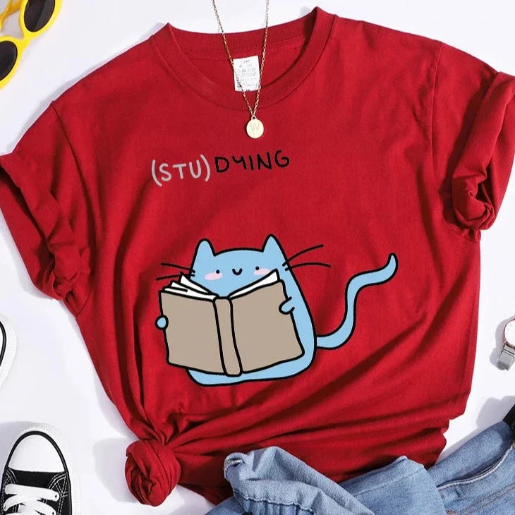 (STU)DYING Cat Graphic T-Shirt