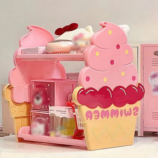 Ice Cream Double Layer Storage Shelf