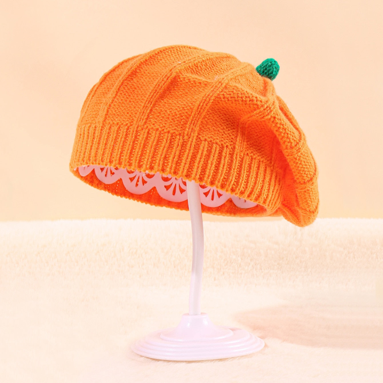 Pumpkin Beret Hat