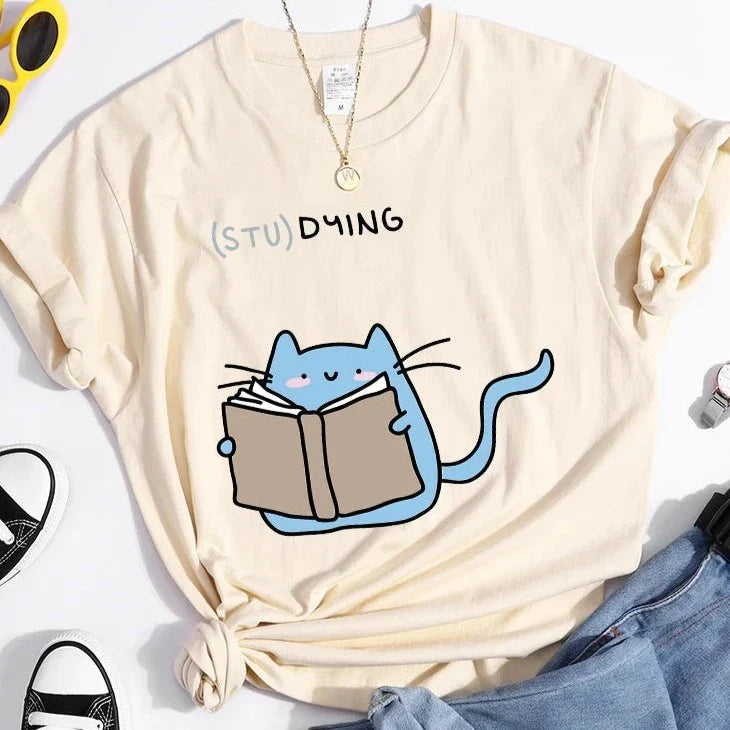 (STU)DYING Cat Graphic T-Shirt