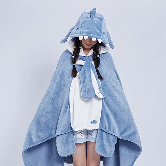 Shark Blanket Hoodie Cloak