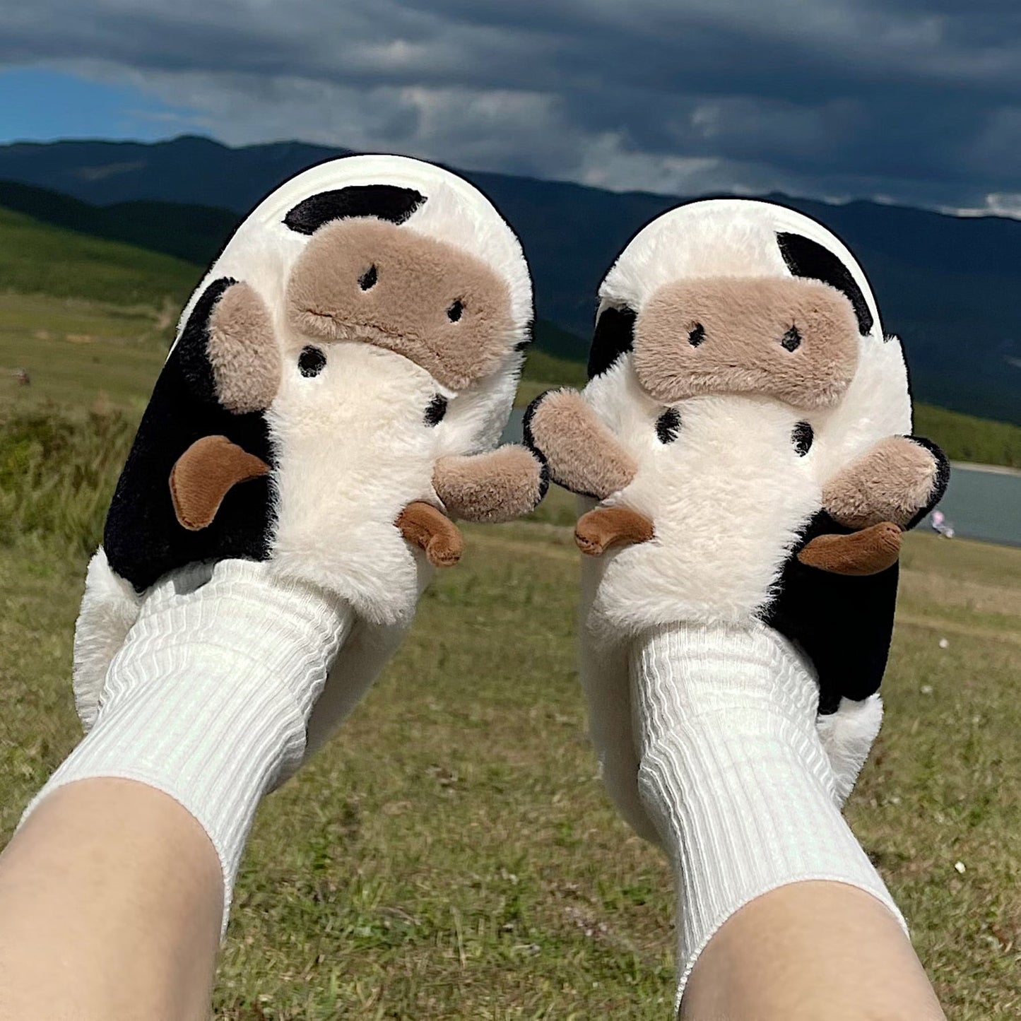 Furry Cow Slippers