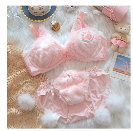 Cat Paw Plush Underwear Set