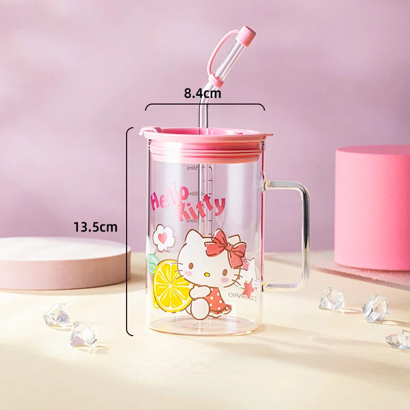 Sanrio Straw Glass Cup