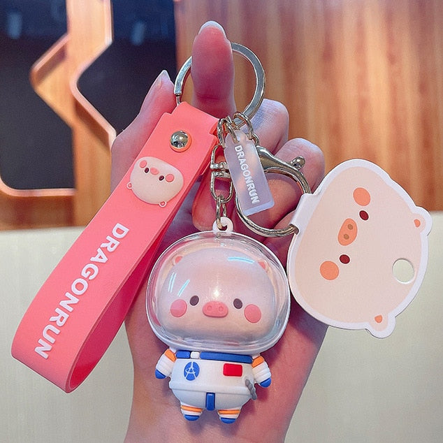 Astro Pig Keychain