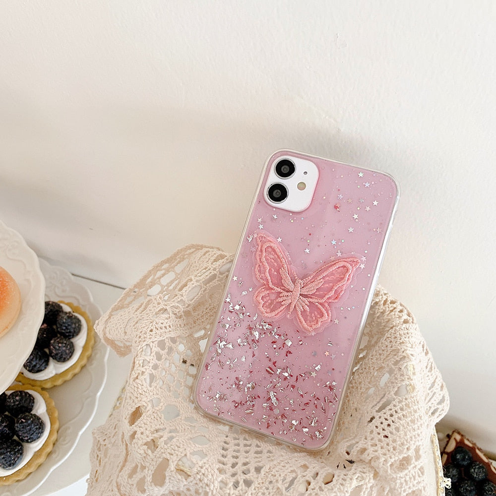 Glitter Star Butterfly iPhone Cases