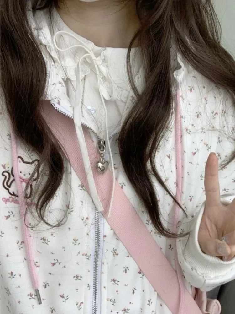 Harajuku Sweet Floral Hoodie