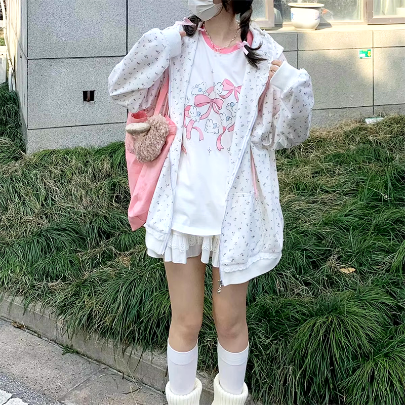 Harajuku Sweet Floral Hoodie