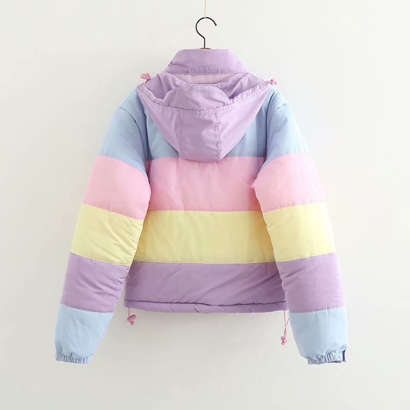 Pastel Puffer Jacket Hoodie